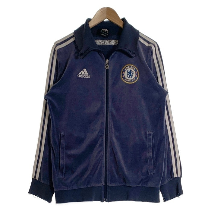 adidas アディダス CHELSEA FC チェルシー FC ベロア トラックジャケット 刺繡ロゴ ネイビー E91593 Size L 福生店