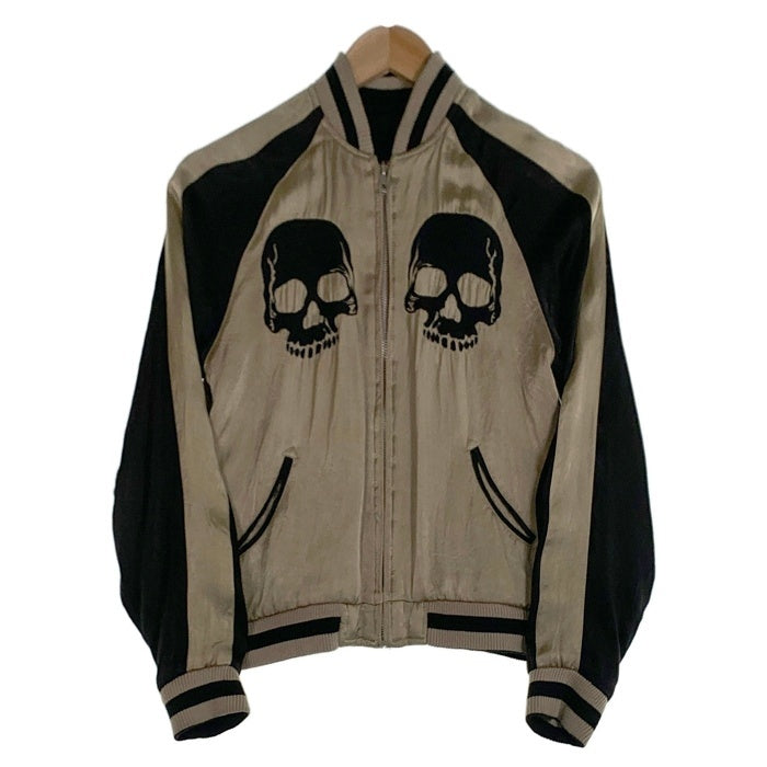 Back Street Crawler バックストリートクラウラー REVERSIBLE SKULL SOUVENIR JACKET ジップアップ  リバーシブル スカル スーベニア ジャケット スカジャン ブラック ベージュ 52133301 Size S 福生店