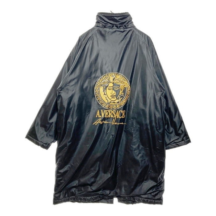 A.VERSACE ヴェルサーチ PVC ベンチコート 刺繍ロゴ ブラック sizeM 瑞穂店
