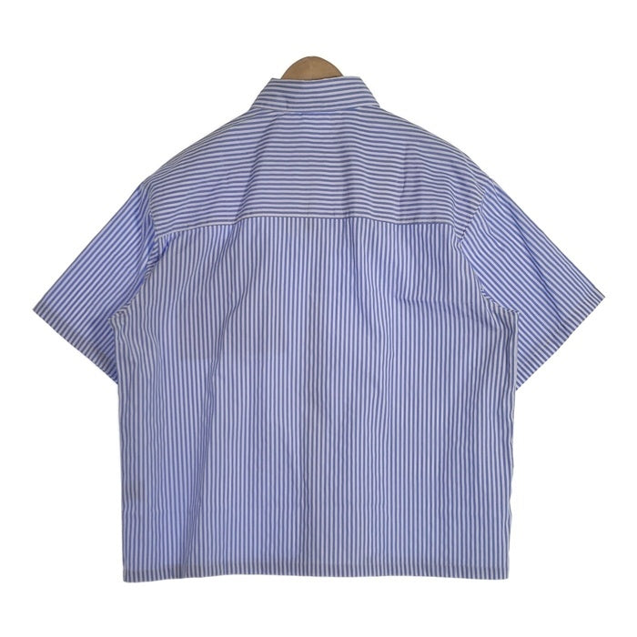 VAUCLUSE STUDIOS Striped Signature Short Sleeve Shirt ストライプシャツ 半袖 ライトブルー Size M 福生店