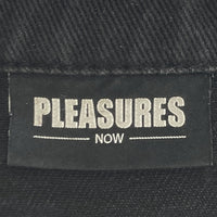 PLEASURES プレジャーズ WEB DENIM JACKET ウェブデニムジャケット 刺繡 プリント ブラック Size S 瑞穂店