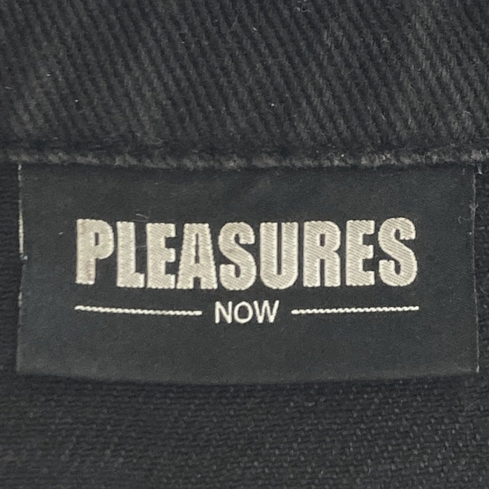 PLEASURES プレジャーズ WEB DENIM JACKET ウェブデニムジャケット 刺繡 プリント ブラック Size S 瑞穂店