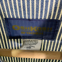 70's OSHKOSH B’GOSH オシュコシュ ヒッコリーストライプ デニムカバーオール ジャケット ホワイト ネイビー USA製 731-0280 Size 40 福生店