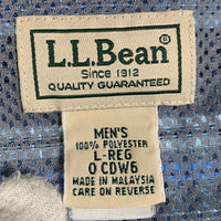 L.L.Bean エルエルビーン シアサッカーチェックシャツ 半袖 ポリエステル フィッシング ネイビー Size L 福生店