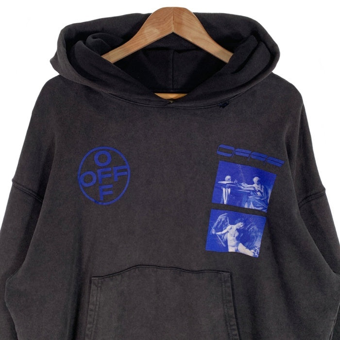 OFF-WHITE オフホワイト 19AW ハードコア カラヴァッジオ プルオーバースウェットパーカー ブラック フェード加工 OMBB037F19E30009 Size L 福生店