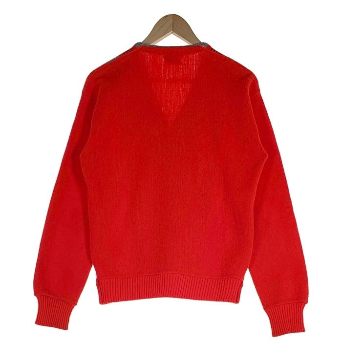 60's Pennleigh ペンリー ストライプ アクリルニットカーディガン レッド グレー Size M 福生店
