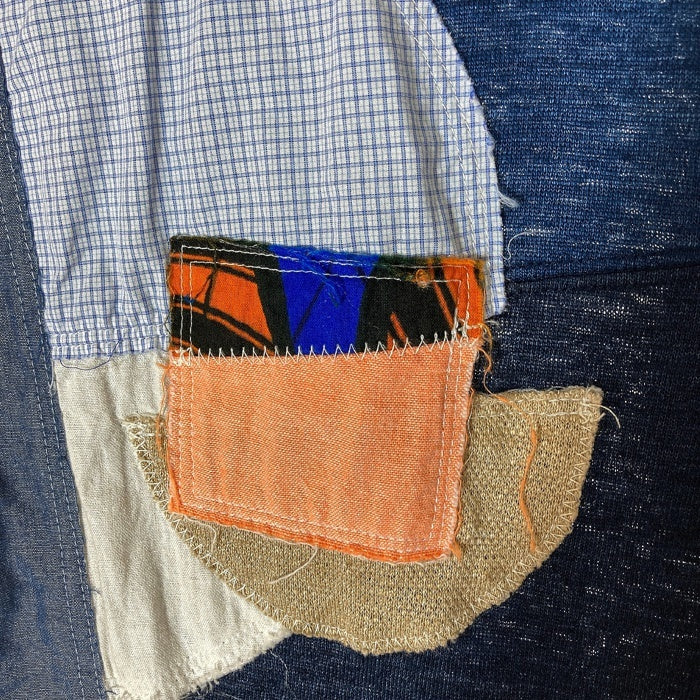 JUNYA WATANABE COMME des GARCONS MAN ジュンヤワタナベ コムデギャルソンマン WQ-T025 リネン パッチワークＴシャツ ネイビー sizeS 瑞穂店