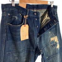 DENIM&SUPPLY RALPH LAUREN デニムアンドサプライ ラルフローレン SLIM スリムテーパードデニムパンツ ダメージリペア加工 インディゴ Size 34×30 福生店