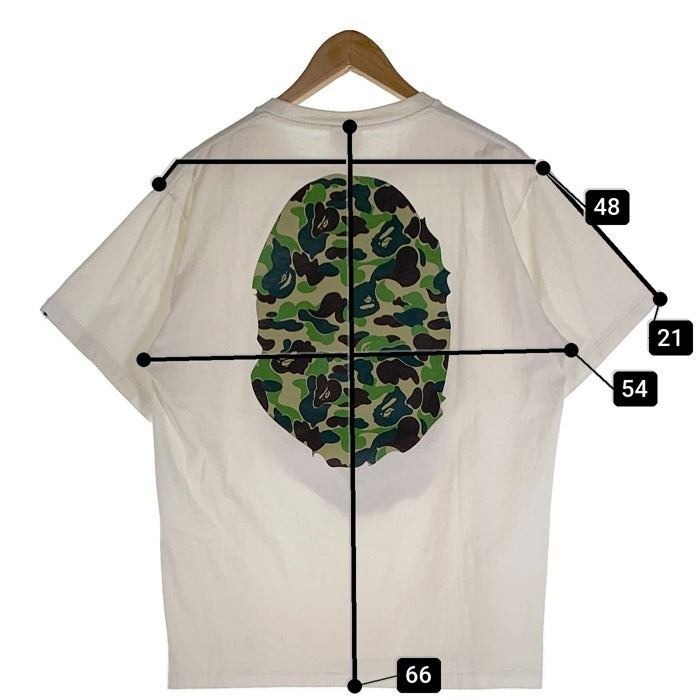 A BATHING APE アベイシングエイプ ABC CAMO BIG HEAD TEE カモ ビッグヘッド プリントTシャツ ホワイト Size L 福生店