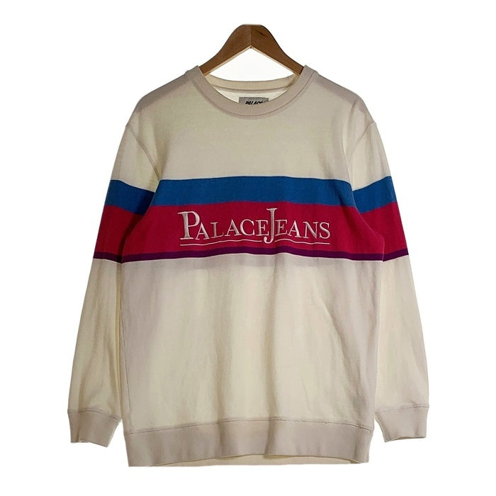 PALACE パレス 17FW Palace Jean 刺繍 クルーネック スウェット ホワイト ピンク ブルー Size L 福生店