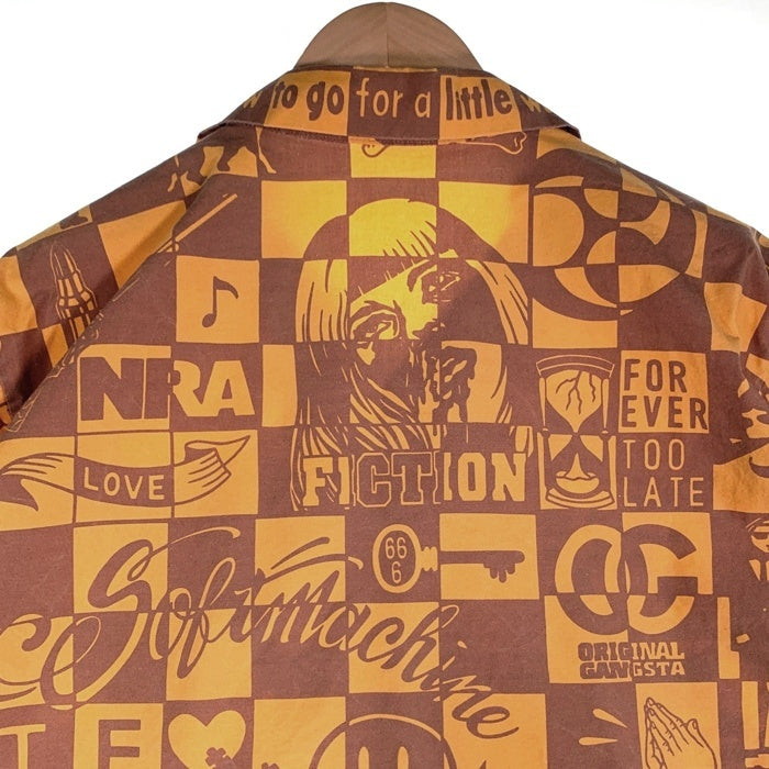 THE SOFT MACHINE ソフトマシーン 半袖シャツ 総柄 イエロー SM-22SS-009 Size L 福生店