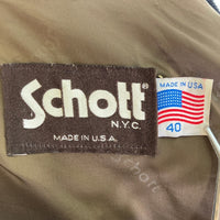 Schott ショット 1086 スウェード リブ レザー ジャケット USA製 ブラウン size40 瑞穂店