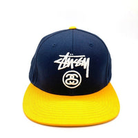 STUSSY ステューシー 131412 バイカラー 平ツバ キャップ ネイビー×イエロー sizeF 瑞穂店