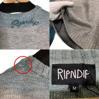 RIPNDIP リップンディップ SPRINKLES KNIT SWEATER ニットセーター アクリル グレー ブルー Size M 福生店
