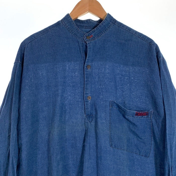 BLUE BLUE ブルーブルー バンドカラー シャンブレープルオーバーシャツ デニム インディゴ Size 2 福生店