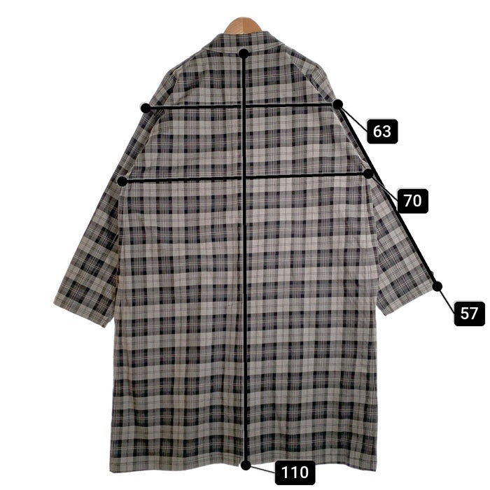 BEAMS ビームス タータンチェック オーバーサイズコート グレー 11-19-0453-301 Size L 福生店