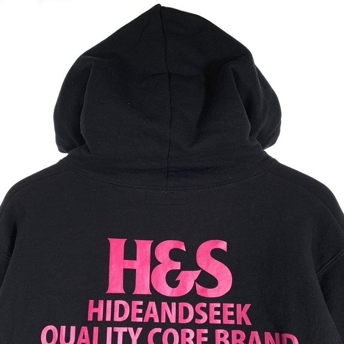 Hide&Seek ハイドアンドシーク SLOW&SEXY Hooded Sweat Shirt プリント プルオーバースウェットパーカー ブラック H30th-110225 Size L 福生店