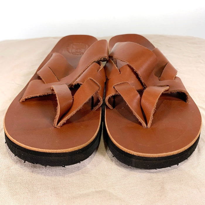 The Sandalman サンダルマン Smarchee Thong Sandal レザーサンダル キャメル Size 10 福生店