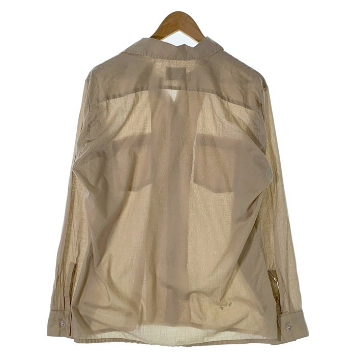 60's ARROW アロー ポリコットン オープンカラーシャツ 長袖 ベージュ USA製 Size M 福生店