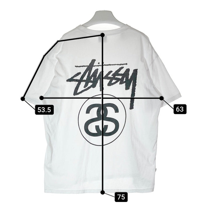 STUSSY ステューシー ビッグロゴ 両面プリント Tシャツ ホワイト sizeXL 瑞穂店