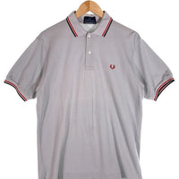 FRED PERRY フレッドペリー Tip Line Polo 半袖ポロシャツ コットンピケ グレー FPP732 日本製 Size L 福生店