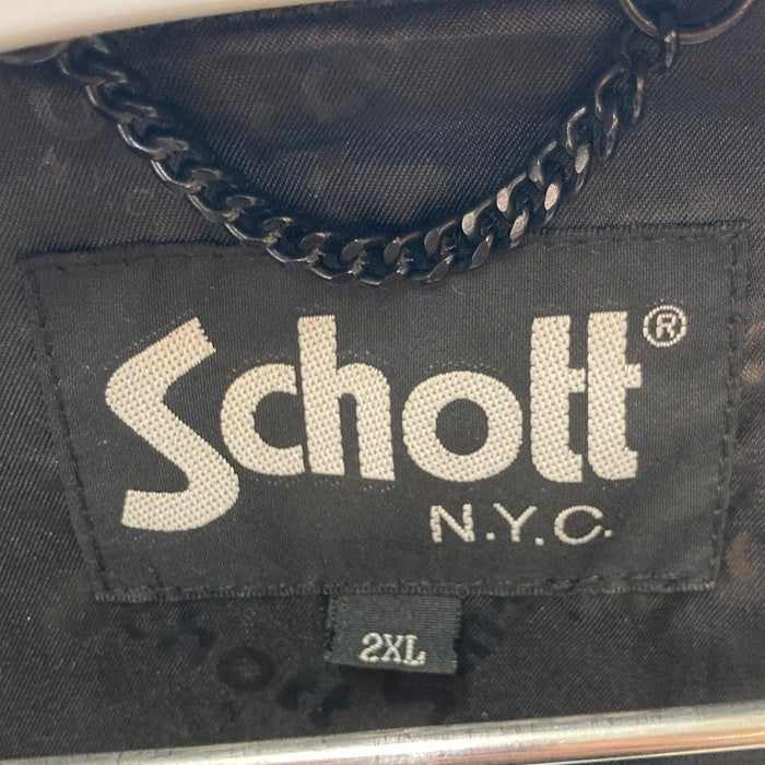 Schott ショット 70’S SINGLE RIDERS JACKET シングルライダースジャケット シープスキン ブラック 3111052 Size 2XL 瑞穂店