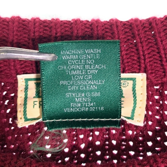 80's 90's L.L.Bean エルエルビーン ローゲージ コットン ニット セーター バーガンディー USA製 Size L 福生店