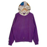 A BATHING APE アベイシングエイプ SHARK HOODIE シャーク フルジップスウェットパーカー パープル ホワイトカモ 日本製 Size L 福生店