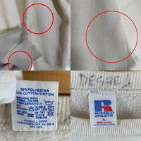 90's RUSSELL ATHLETIC ラッセル アスレチックス OXFORD University オックスフォード ユニバーシティー クルーネック スウェット ホワイト USA製 Size XL 福生店