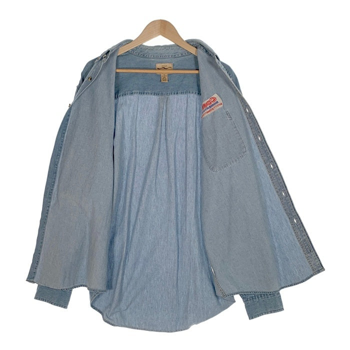 90's PORT AUTHORITY ボタンダウン デニムシャツ COSTCO刺繡 ライトブルー Size XL 福生店