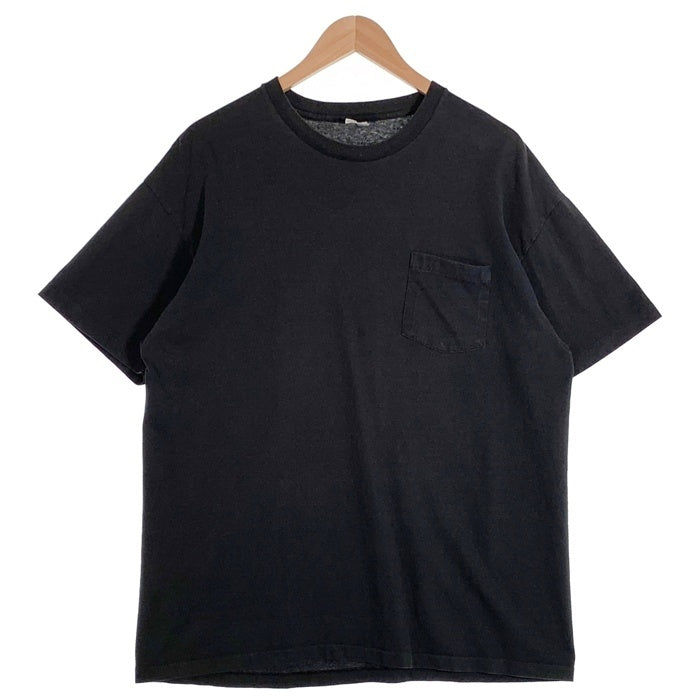 90's Hanes ヘインズ 半袖 ポケT ポケット Tシャツ ブラック USA製 Size XL (46-48) 福生店