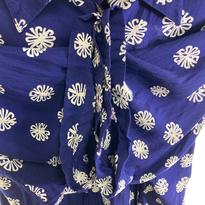 GOODENOUGH グッドイナフ オープンカラーレーヨンシャツ サークルロゴプリント 半袖 ブルー size M 瑞穂店