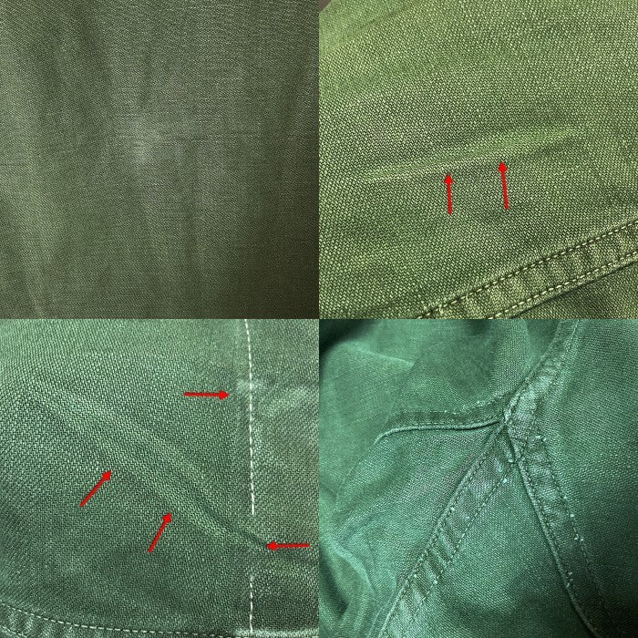 US ARMY アメリカ軍 OG107 50's~60's 1st エポレット付き コットンサテン ユーティリティシャツ オリーブ size- 瑞穂店
