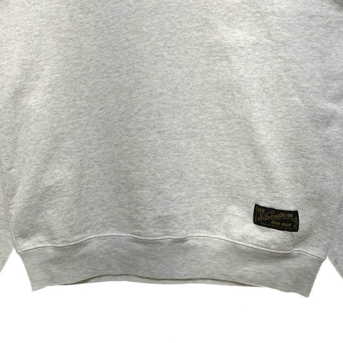 SOUTHERN MFG CO BLUEBLUE サウザンマニュファクチャリングカンパニー・ブルーブルー カレッジプリント スウェットトレーナー グレー sizeM 瑞穂店