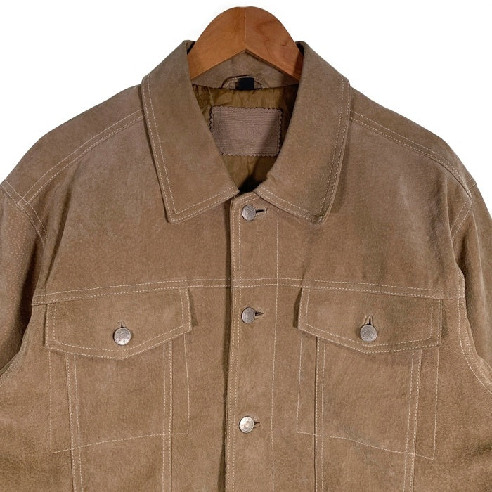 TCM ティーシーエム Echtes Leather 豚革スプリット レザージャケット ベージュ Size XL 福生店