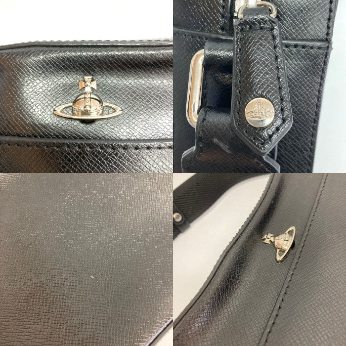 Vivienne Westwood ヴィヴィアンウエストウッド レザー スクエアショルダーバッグ ブラック 瑞穂店
