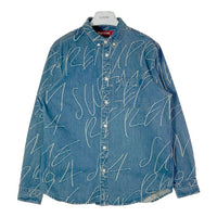 Supreme シュプリーム 23FW Handwriting Jacquard Denim Shirt ジャガード デニムシャツ インディゴ sizeM 瑞穂店