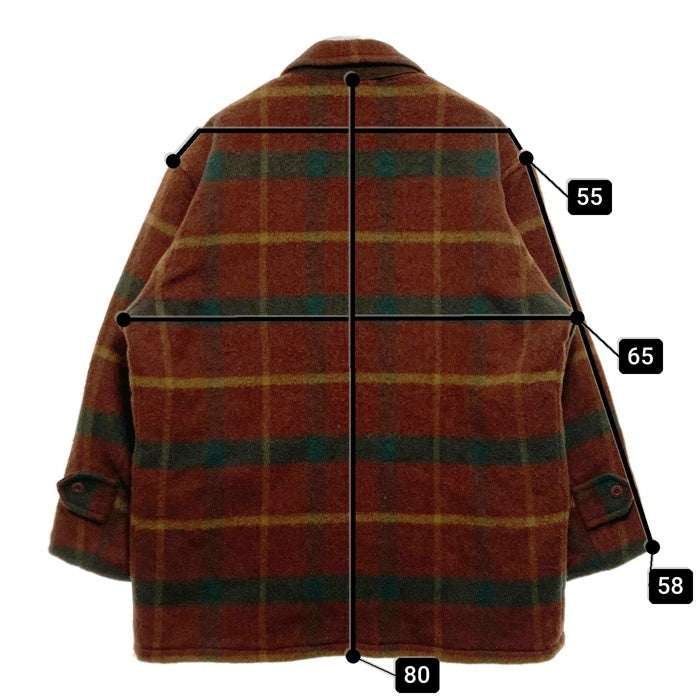 CHAPS RALPH LAUREN チャップスラルフローレン 80's チェック ウール 襟付きコート ブラウン sizeL 瑞穂店