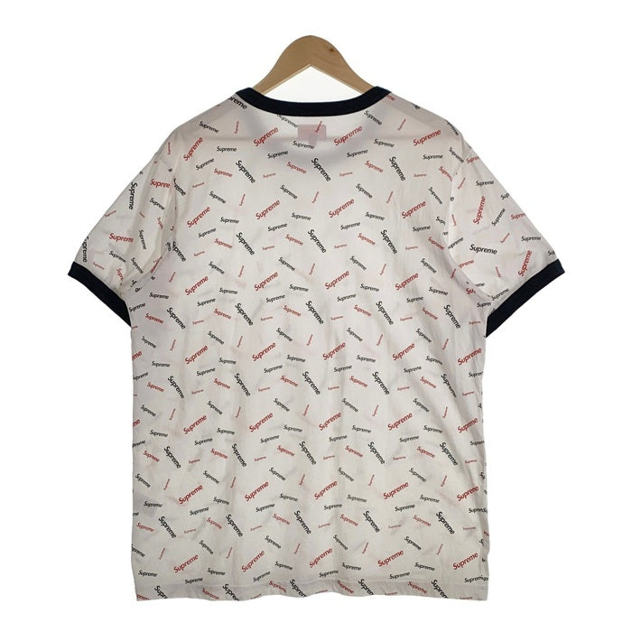 SUPREME シュプリーム 18AW Scatter Ringer Tee スキャッター リンガーTシャツ ホワイト ネイビー Size L 福生店