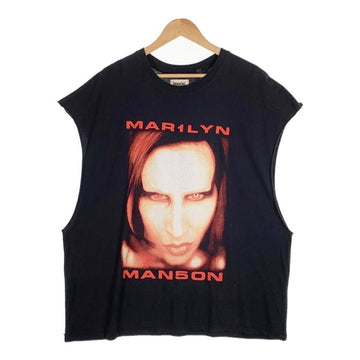 FEAR OF GOD フィアオブゴッド MARILYN MANSON マリリンマンソン BIEBER ジャスティンビーバー カットオフスリーブトップ Tシャツ ブラック Size L 福生店