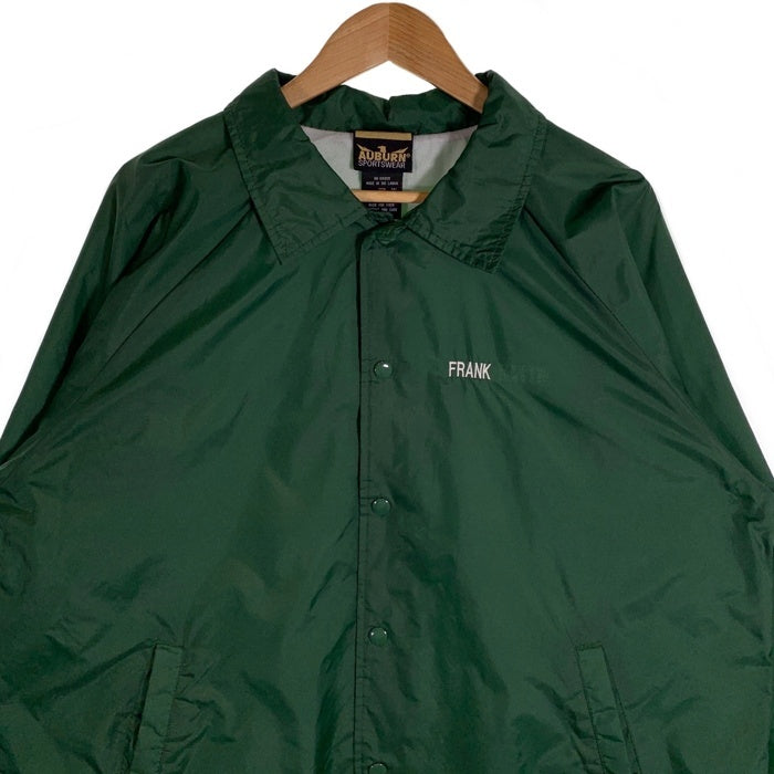 90`s FRANK HATTIE 刺繡 ナイロン コーチジャケット グリーン AUBURN SPORTSWEAR Size XL 福生店