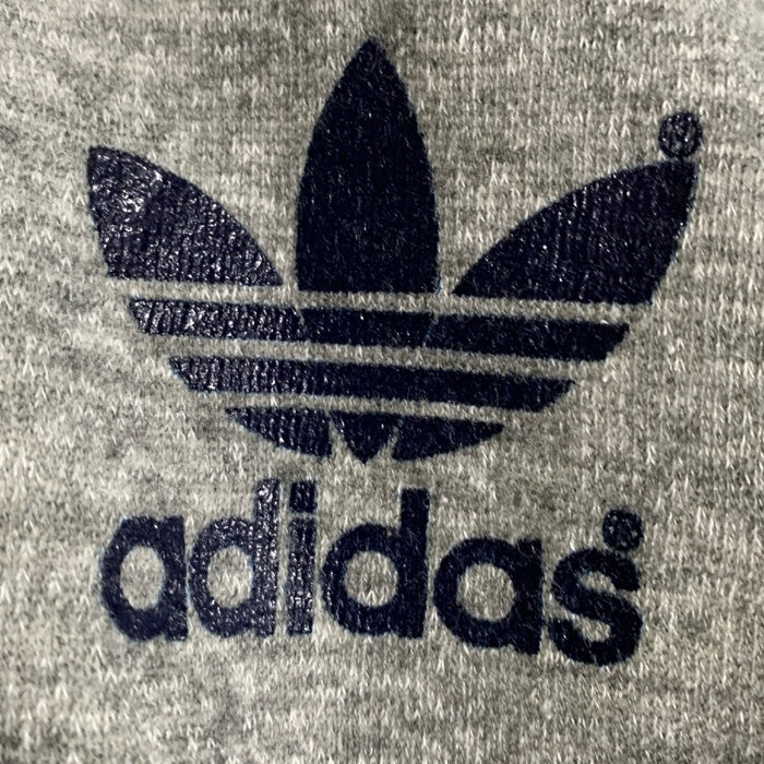 90's adidas アディダス トレフォイルプリント ラグランスリーブ スウェットトレーナー グレー ネイビー USA製 Size L 福生店