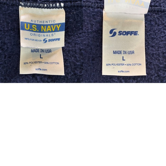 SOFFE ソフィ U.S. NAVY Zip Parka 米海軍 リフレクタープリント ジップアップスウェットパーカー ネイビー Size L 福生店