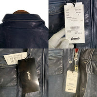 glamb グラム レザージャケット ネイビー ブラウン GB0318 / JKT05 Size 4 福生店