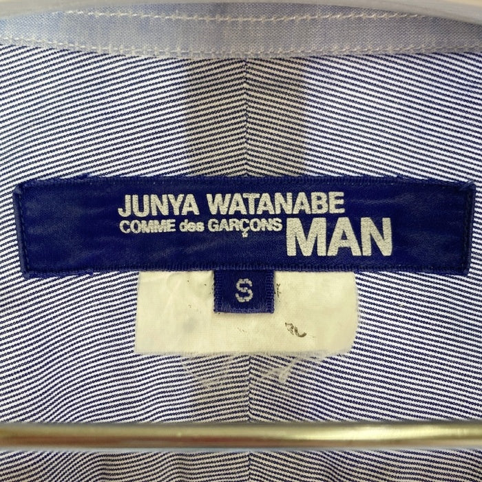 JUNYA WATANABE COMME des GARCONS MAN ジュンヤワタナベ コムデギャルソンマン AD2015 WQ-B011 リネン混パッチワーク 長袖シャツ ブルー sizeS 瑞穂店