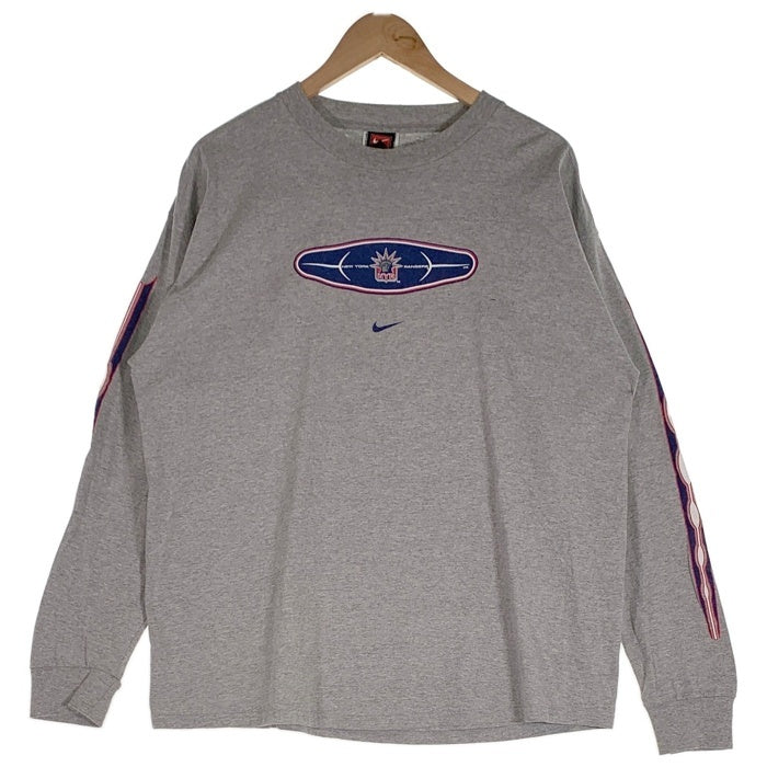 90's 00's NIKE ナイキ Newyork Rangers ニューヨーク レンジャース ロンT ロングスリーブ Tシャツ 長袖 Tシャツ グレー メキシコ製 Size L 福生店