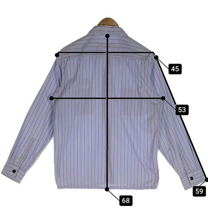 TENDERLOIN テンダーロイン オーバルワッペン ストライプワークシャツ 長袖 ライトブルー Size S 福生店