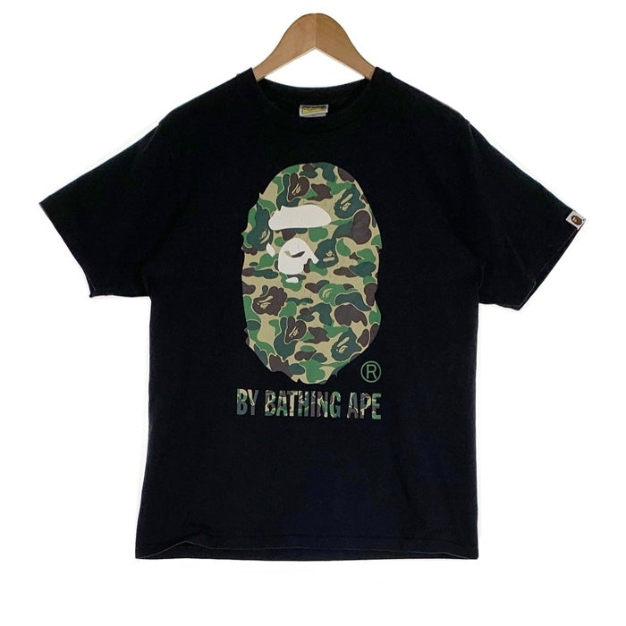 A BATHING APE アベイシングエイプ カモフラージュヘッドプリント Tシャツ ブラック 001TEK801006M Size M 福生店