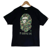 A BATHING APE アベイシングエイプ カモフラージュヘッドプリント Tシャツ ブラック 001TEK801006M Size M 福生店