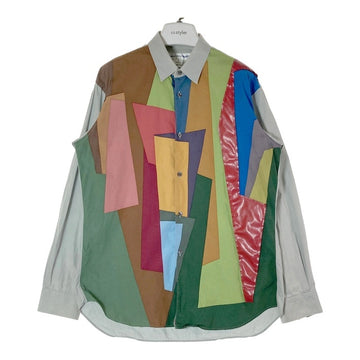 COMME des GARCONS SHIRT コムデギャルソンシャツ S28020 Artwork by Karl Benjamin マルチカラー 長袖シャツ グレーsizeM★襟袖お汚れ 瑞穂店